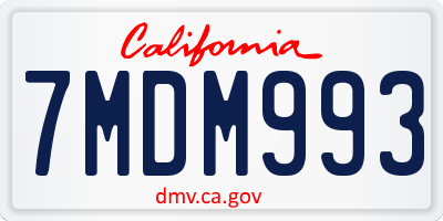CA license plate 7MDM993