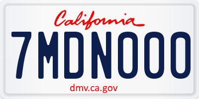 CA license plate 7MDN000