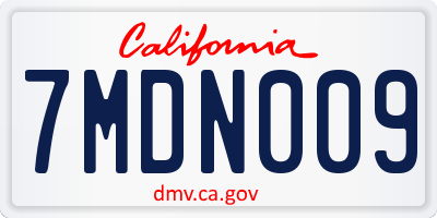 CA license plate 7MDN009