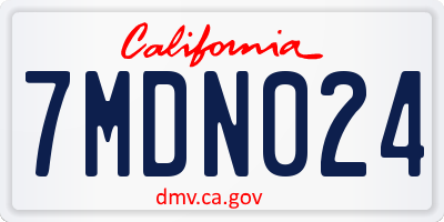 CA license plate 7MDN024