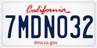 CA license plate 7MDN032