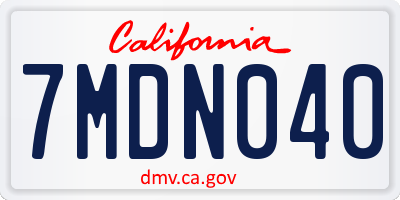 CA license plate 7MDN040