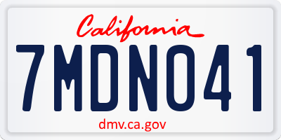 CA license plate 7MDN041