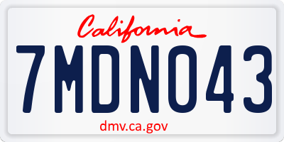CA license plate 7MDN043