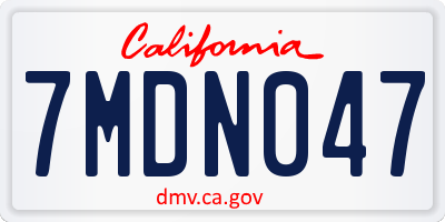 CA license plate 7MDN047