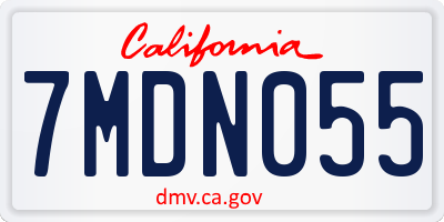CA license plate 7MDN055