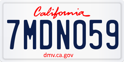 CA license plate 7MDN059