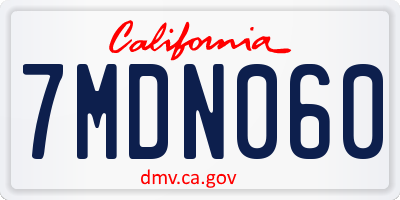 CA license plate 7MDN060