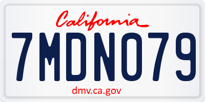 CA license plate 7MDN079