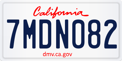 CA license plate 7MDN082