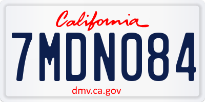 CA license plate 7MDN084