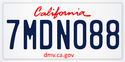 CA license plate 7MDN088