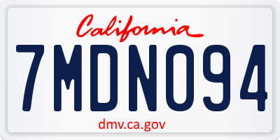 CA license plate 7MDN094