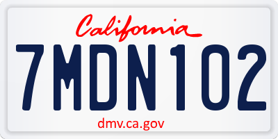 CA license plate 7MDN102