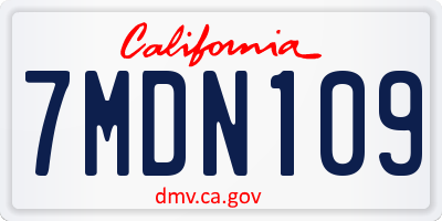 CA license plate 7MDN109