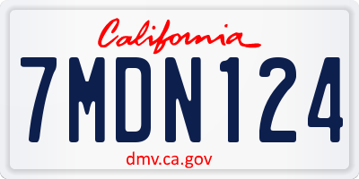 CA license plate 7MDN124