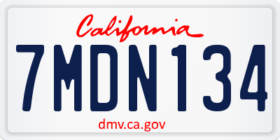 CA license plate 7MDN134