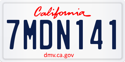 CA license plate 7MDN141