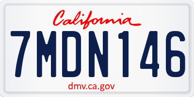 CA license plate 7MDN146