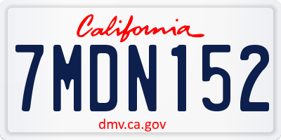 CA license plate 7MDN152