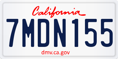 CA license plate 7MDN155