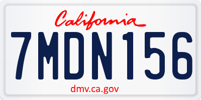 CA license plate 7MDN156