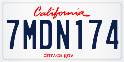 CA license plate 7MDN174