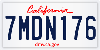 CA license plate 7MDN176