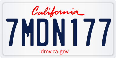 CA license plate 7MDN177