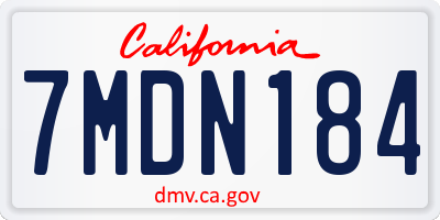CA license plate 7MDN184