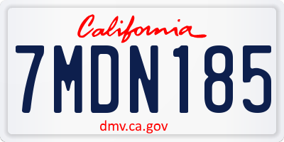 CA license plate 7MDN185