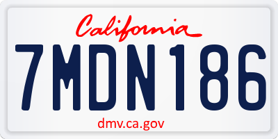 CA license plate 7MDN186