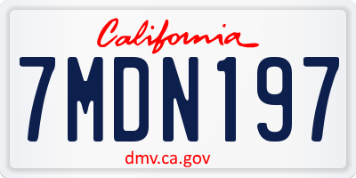 CA license plate 7MDN197