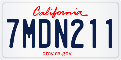CA license plate 7MDN211