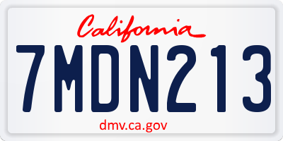 CA license plate 7MDN213