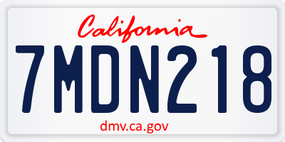 CA license plate 7MDN218
