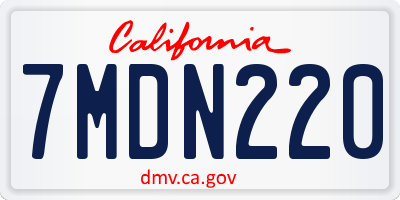 CA license plate 7MDN220