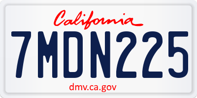 CA license plate 7MDN225