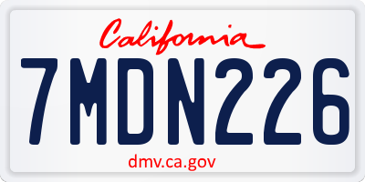 CA license plate 7MDN226