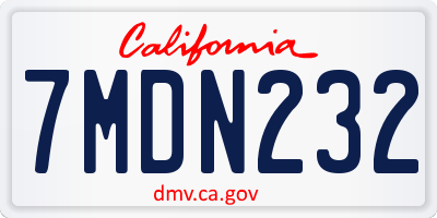 CA license plate 7MDN232