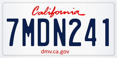 CA license plate 7MDN241