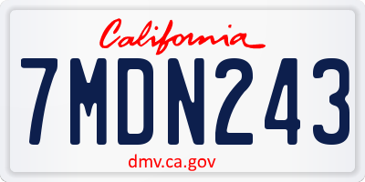 CA license plate 7MDN243