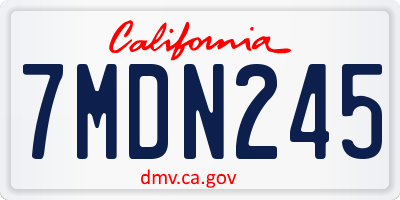 CA license plate 7MDN245