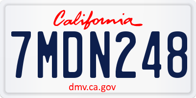 CA license plate 7MDN248