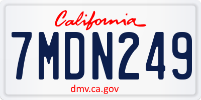 CA license plate 7MDN249