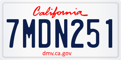 CA license plate 7MDN251