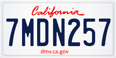 CA license plate 7MDN257