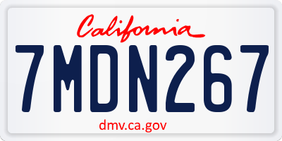 CA license plate 7MDN267