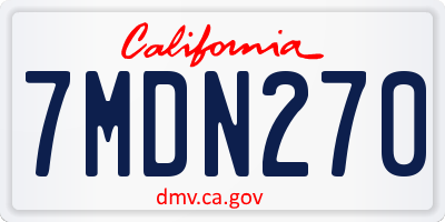 CA license plate 7MDN270