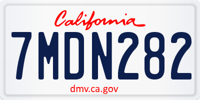 CA license plate 7MDN282